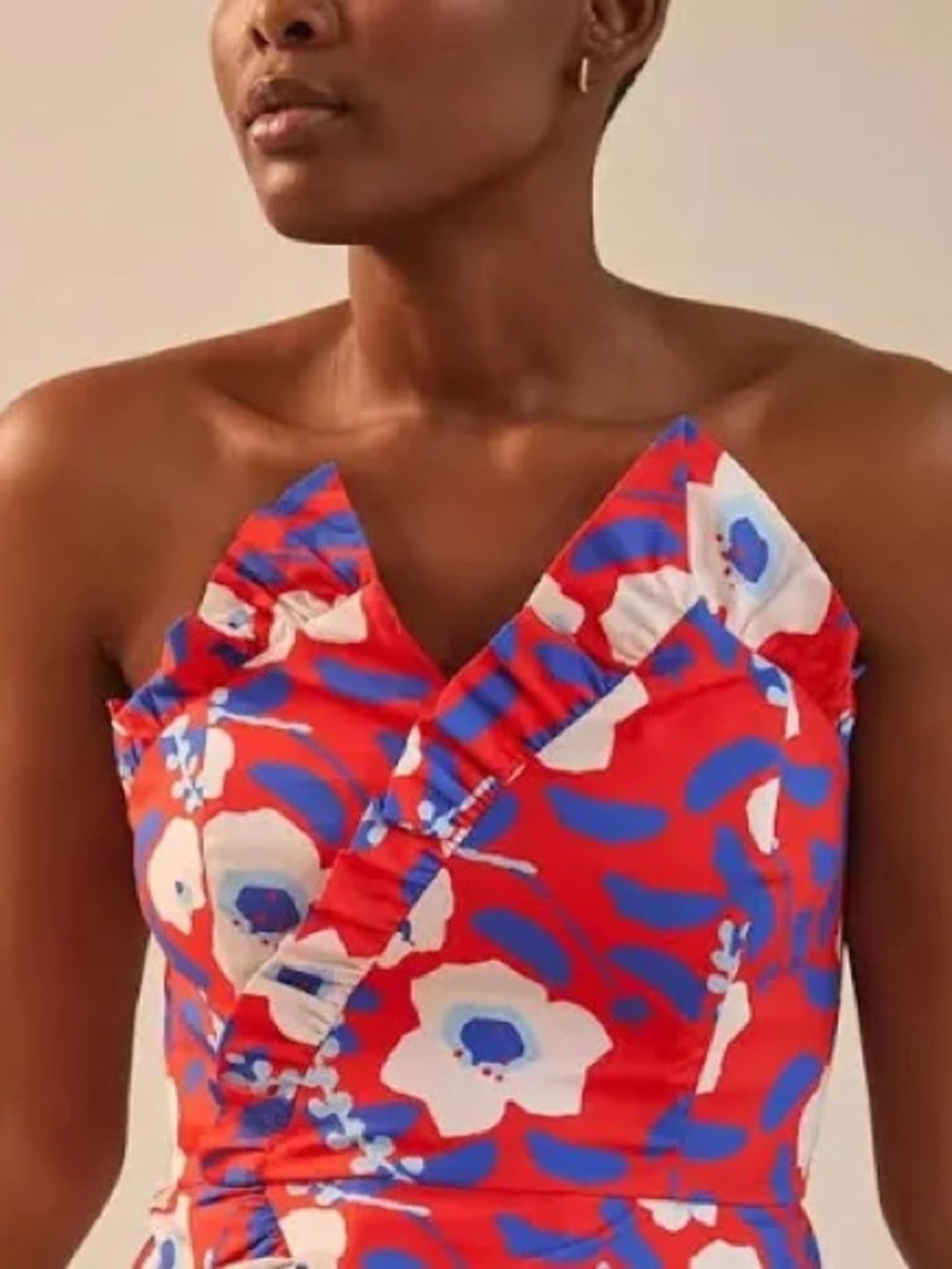 Hutch Red Floral Sundress with Blue and White Accents